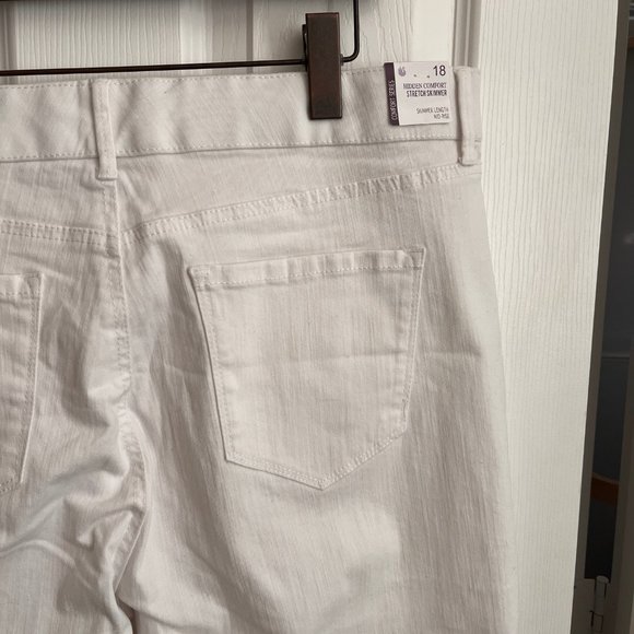 Gloria Vanderbilt White Stretch Skimmer Capri Pants 18 - Picture 7 of 13